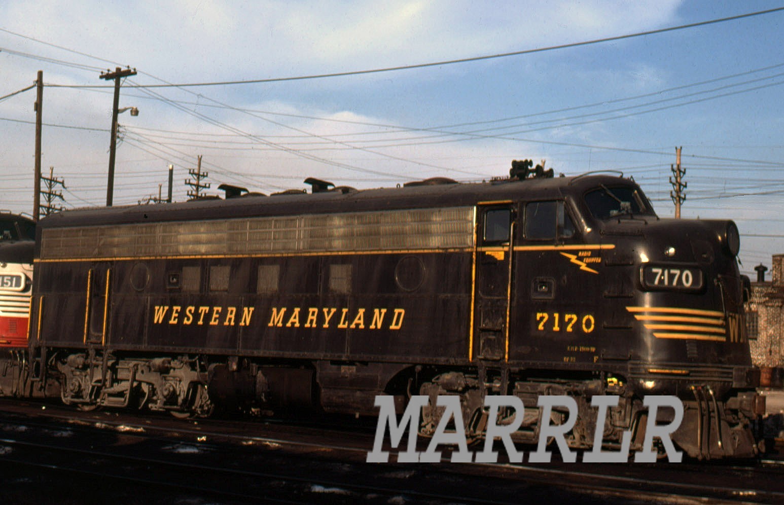 RR Print-WM WESTERN MARYLAND 7170 F7A at Cleveland Oh  9/3/1976