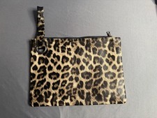 Women's Faux Leather Clutch With Inner Pocket Cheetah Leopard Print 13.25x9.5  