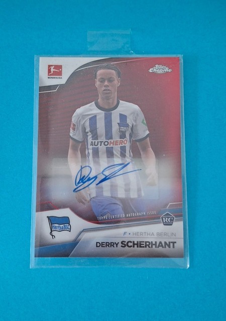 Topps Bundesliga Chrome Derry Scherhant Red Auto /5 Hertha BSC Rar
