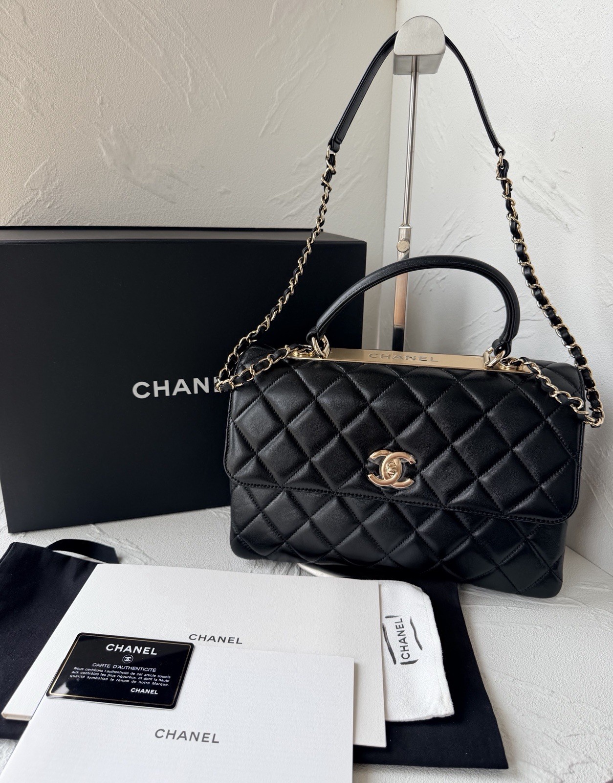 Authentic Pre‑Owned Chanel Trendy CC Medium, Black Lambskin Leather