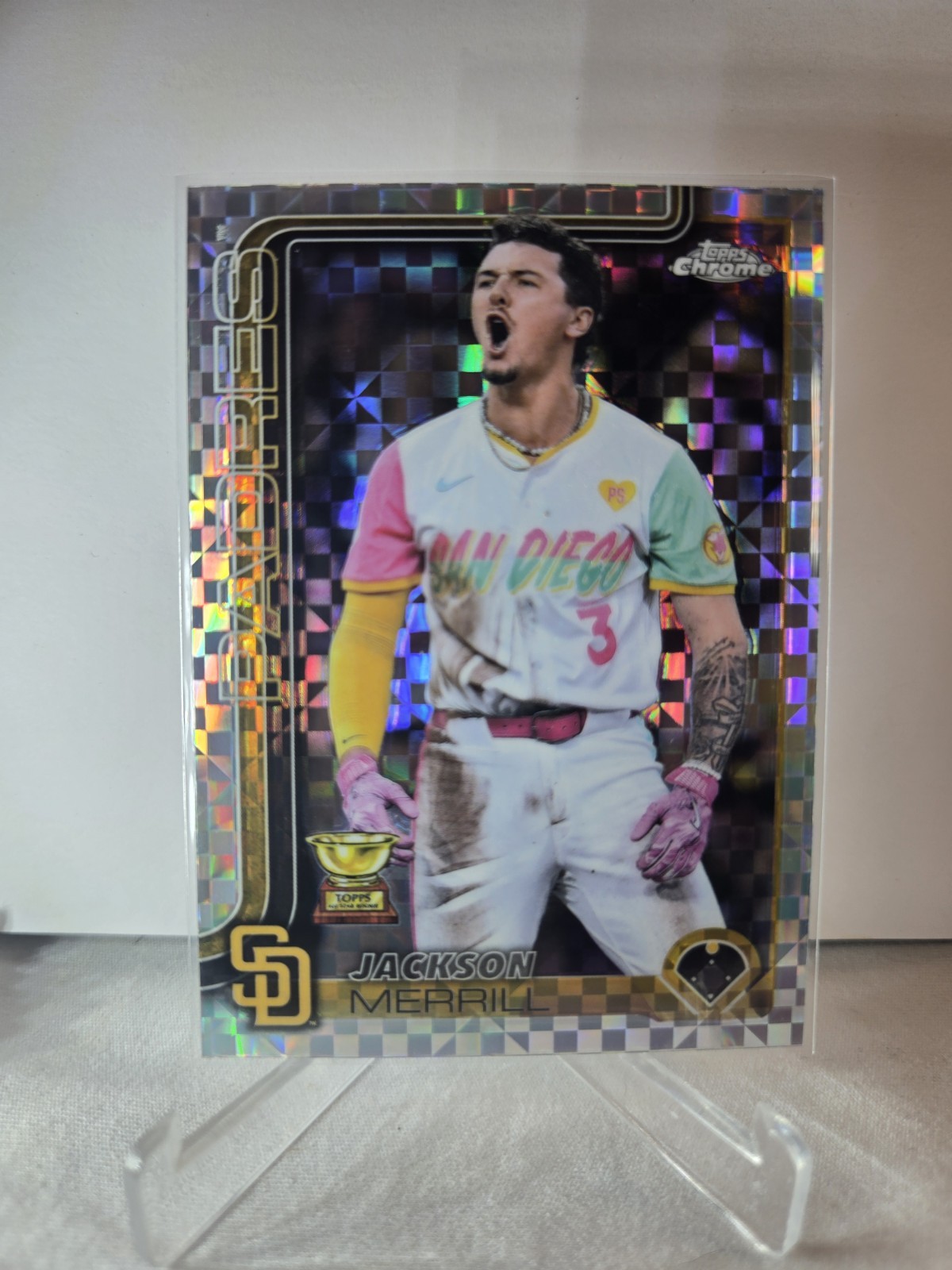 2025 Topps Chrome - Jackson Merrill #61 X-Fractor - San Diego Padres - 2d