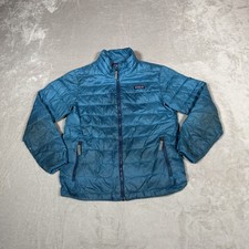 Patagonia Jacket Youth Medium Blue Down Sweater Puffer Coat Insulated Outdoors 