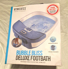 HoMedics Bubble Bliss Deluxe Foot Bath Blue/White, 3 Attachments