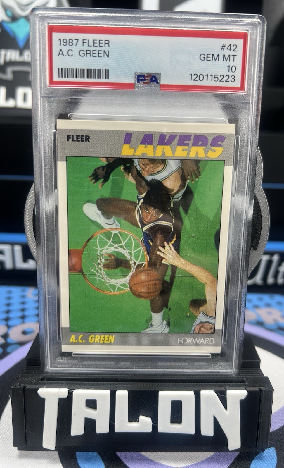 1987 FLEER #42 A.C. GREEN RC LAKERS PSA 10