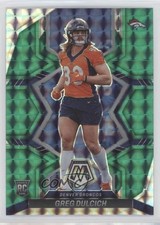 2022 Panini Mosaic Rookies Green Mosaic Prizm Greg Dulcich #359 11th
