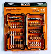 Ridgid 43 Pc Driver Bit Set Ac10d43 Impact Bits Phillips Torx Hex Straight Slot