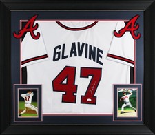 Tom Glavine Authentic Signed White Pro Style Framed Display JSA #WB786698