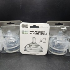 3x ComoTomo Replacement Silicone Nipples-2 Medium Flow 3-6 Months Sealed New