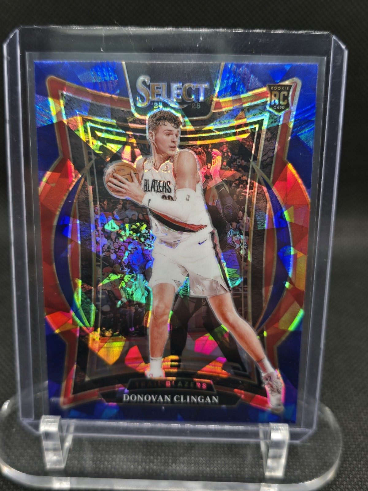 2024-25 Panini Select -Concourse Donovan Clingan #69 Blue Cracked Ice Prizm (RC)