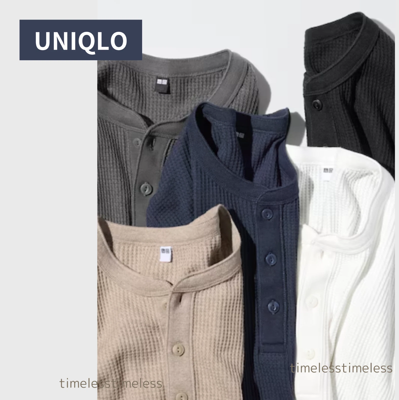 UNIQLO Waffle Henley Neck Long-Sleeve T-Shirt XS~4XL MEN New Japan
Opens in a new window or tab