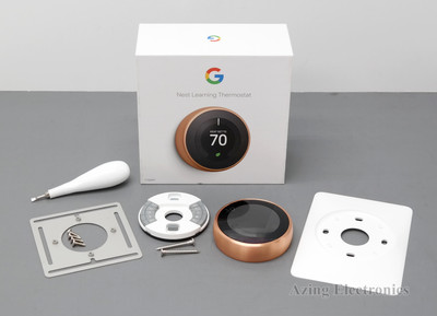Google Nest 3rd Gen T3021US Learning Thermostat - Copper (full set)
