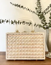 1950s 1960s Stylecraft Miami Pastel Woven Vinyl Handbag, Vintage 50s 60s Purse