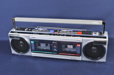 AIWA CS-W55 ラジカセ Aiwa CS-W55 Boombox 2 Deck Cassette Player Silver from Japan