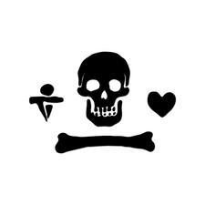 Jolly Roger Stede Bonnet Pirate Sticker Decal Die Cut