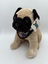 Nuevo Scheels Jaag 2019 Pug Peluche Perro 10" Bandana Negro Bronceado Cachorro Arrugas Bulldog