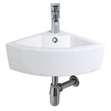 Wall Mount Corner Bathroom Sink With Faucet 18x13 Inch Small Bathroom Sink With