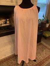 Vtg 60  s Gossard Artemis Nightgown Sz M Sissy Pink Nylon Sleeveless Embroidered