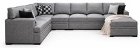 Graues Wohnlandschaft U-Form GroßEs Sofa Wohnzimmer Modern Hochwertig