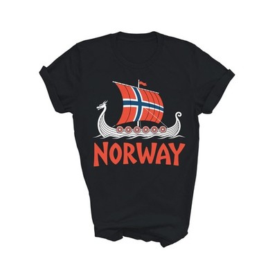 Boat Norwegian Flag Norway Viking Ship Unisex Shirt Gift FREESHIPS 