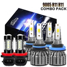 For Jeep Compass 2014-2021 LED Headlight Bulbs Kit High And Low Beam + Fog Light