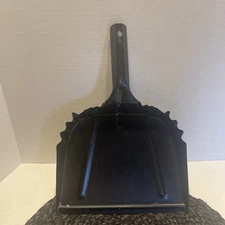 Vintage/antique Metal Dust Pan 9” W x 13” T inches Heavy Duty Steel Black