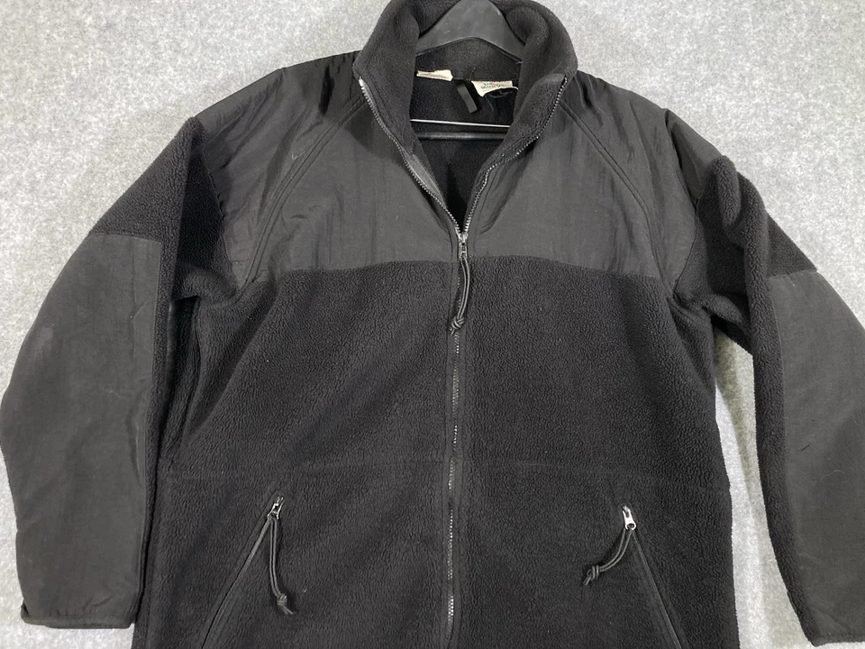 DSCP Fleece Jacket Men Size Large Black Full Zip Polartec Military Vintage - Image 2 of 4