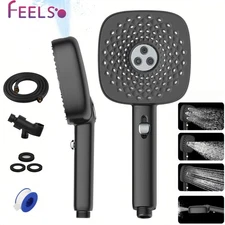 Matte Black High Pressure Shower Head Combo, Handheld Showerhead with 5FT Hose