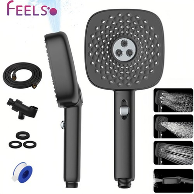 #ad Matte Black High Pressure Shower Head Combo Handheld Showerhead with 5FT Hose $22.99