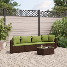  Patio Sofa Set Set of 4 Brown