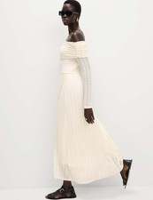 Marks & Spencer Womens White Midi A line Women Dress - M&S