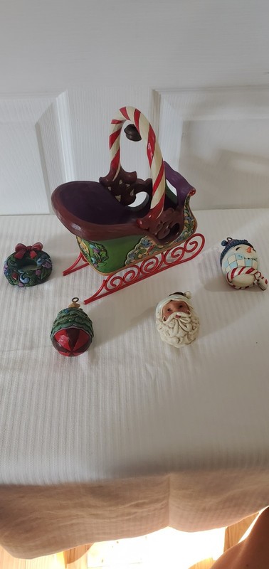 Jim Shore Sleigh with Hanging Ornaments still in their 2012 Original Packaging!