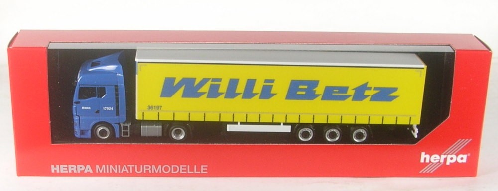 MAN TGX GM Lowlinergardinenplanen-Sattelzug  Willi Betz 1:87 Herpa