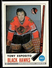 1992-93 O-Pee-Chee #2 Tony Esposito 25th Anniversary Hockey Card 1202K