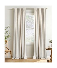 INOVADAY 100 Blackout Curtains 84 Inches Length 2 Panels Set, Back Tab/Rod P...