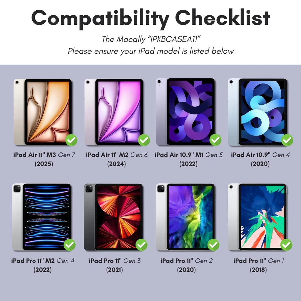 iPad Air 11 Inch Case with Keyboard (M3,2025/M2,2024/2022/2020), iPad Pro 11 ... - Image 2 of 4