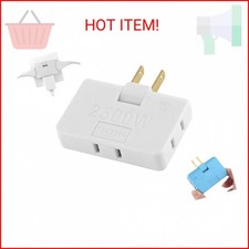 3 Way Flat Wall Plug Outlet Extender - 2 Prong Rotatable Socket Mini Plug Adapte