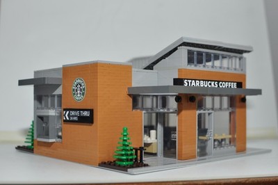 Coffee Shop Restaurant Creator Modular City Custom Built Brick Model MOC