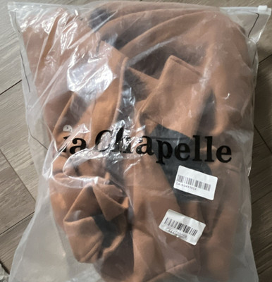 La Chapelle Mantel braun M halblang Polyester Freizeit Knopf Kragen Taschen