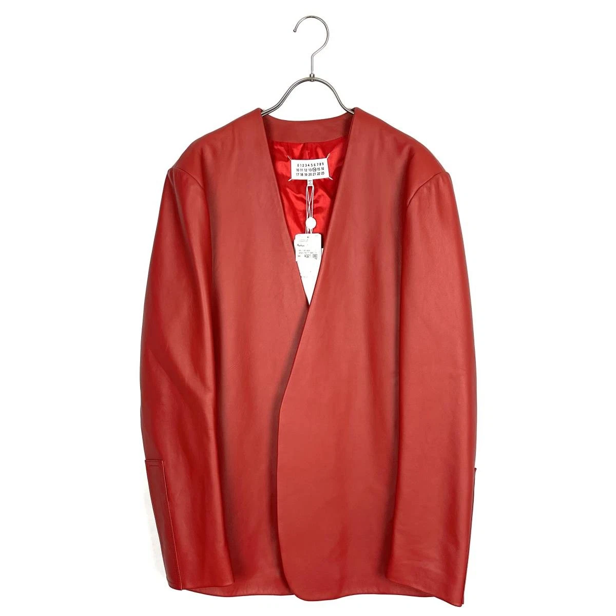 20 OFF Maison Margiela (Maison Margiela) Giacca di pelle senza colletto 17AW (rosso)