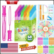 Bubble Wands in Bulk - 48 Colorful Fun Toys for Kids' Parties and Gatherings