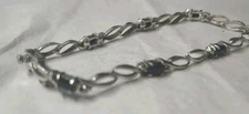 Vintage Sapphire Bracelet MARKED FAS7.4 Gr  925 STERLING SILVER  Jewelry 7"