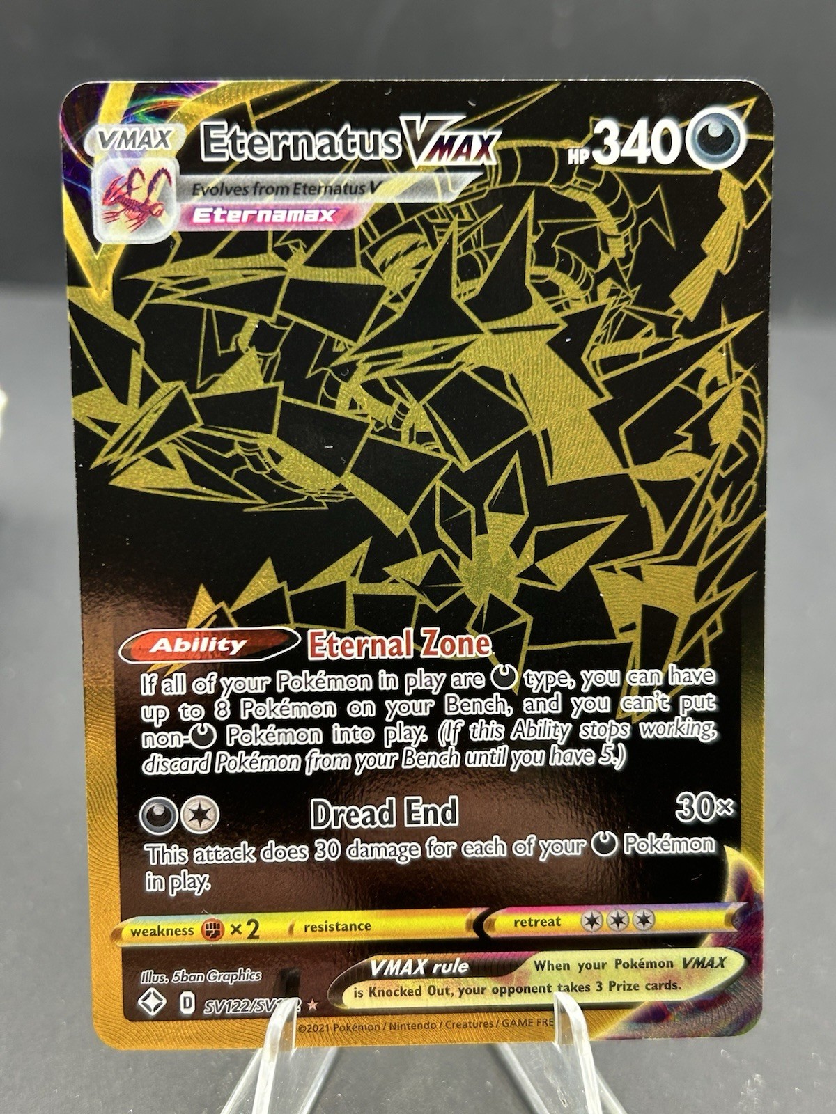 Eternatus VMAX SV122/SV122 Ultra Rare Gold Pokémon 2021 Shining Fates