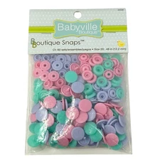 Babyville Boutique Snaps Set Of 60 Size 20 48 Colors Pink Purple Mint 35038