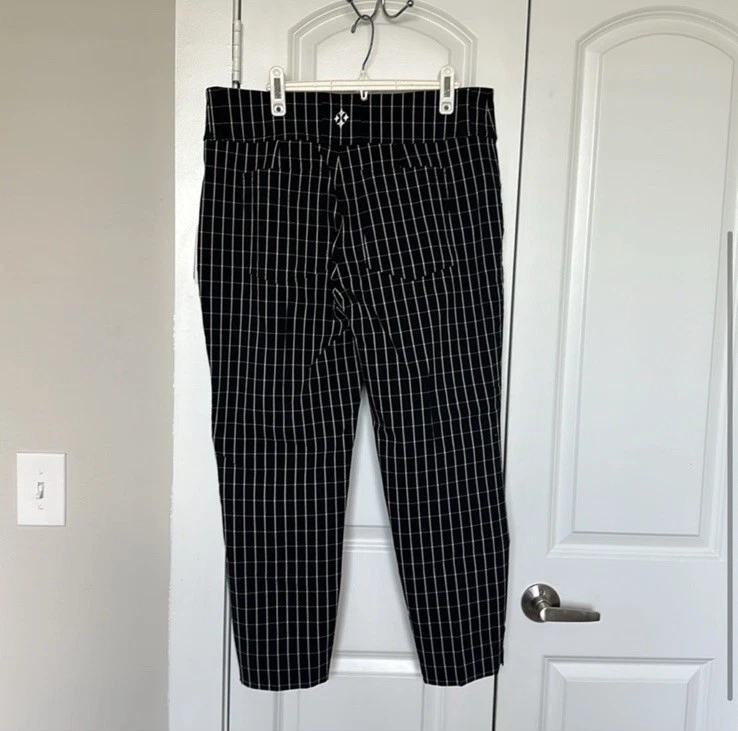 Pantalones cortos JOFIT a cuadros más delgados negros con rayas blancas - extra grandes Foto 4 de 4