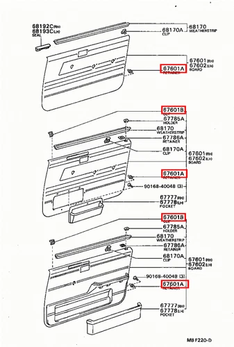 Genuine 4Runner VZN66 VZN61 RN75 RN70 RN66 RN65 RN61 Front Door Trim Clip x5 - Picture 19 of 20