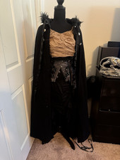 Cosplay Complete Outfit Costume Set w/ Black Cape, Black Brown Colors pirate