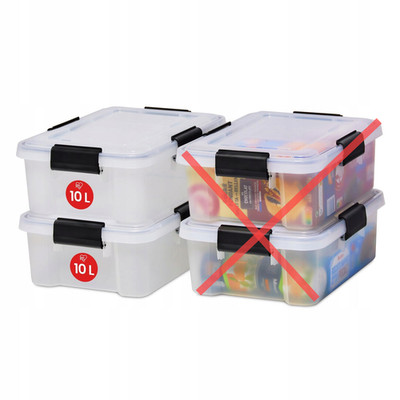 IRIS OHYAMA KUNSTSTOFF-AUFBEWAHRUNGSBOXEN MIT DECKEL, 10 L, 2 STÜCK