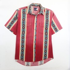 Vintage Wrangler Western Aztec Pearl Snap Shirt Size Large
