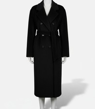 Max Mara Womens Black Cashmere Double-Breaste...