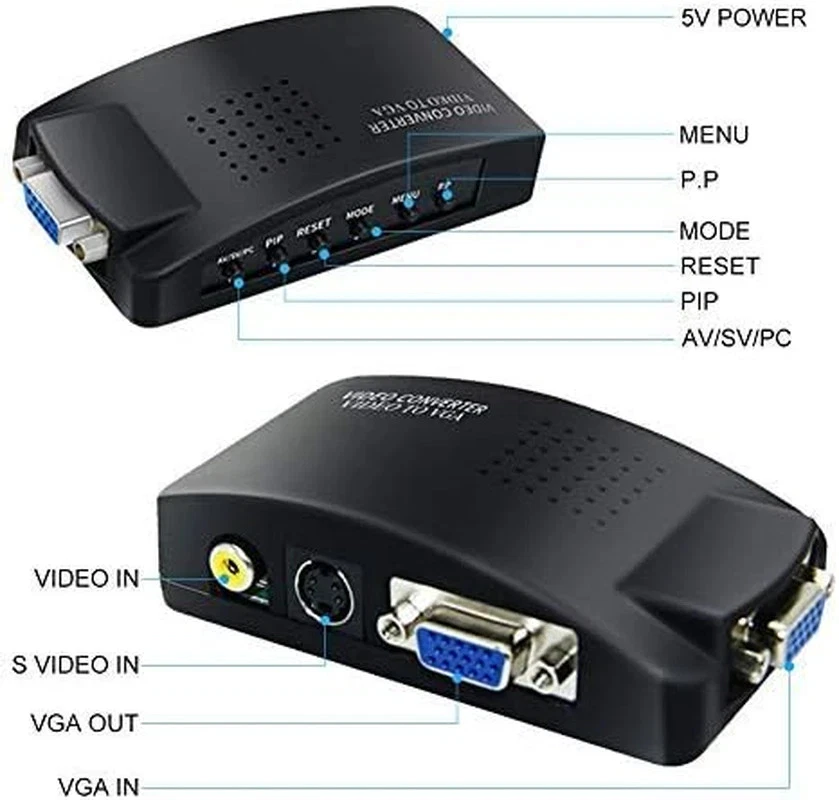 M MAKETHEONE RCA to VGA Adapter, Composite AV S-Video RCA Input to VGA Female Ou - Image 3 of 4